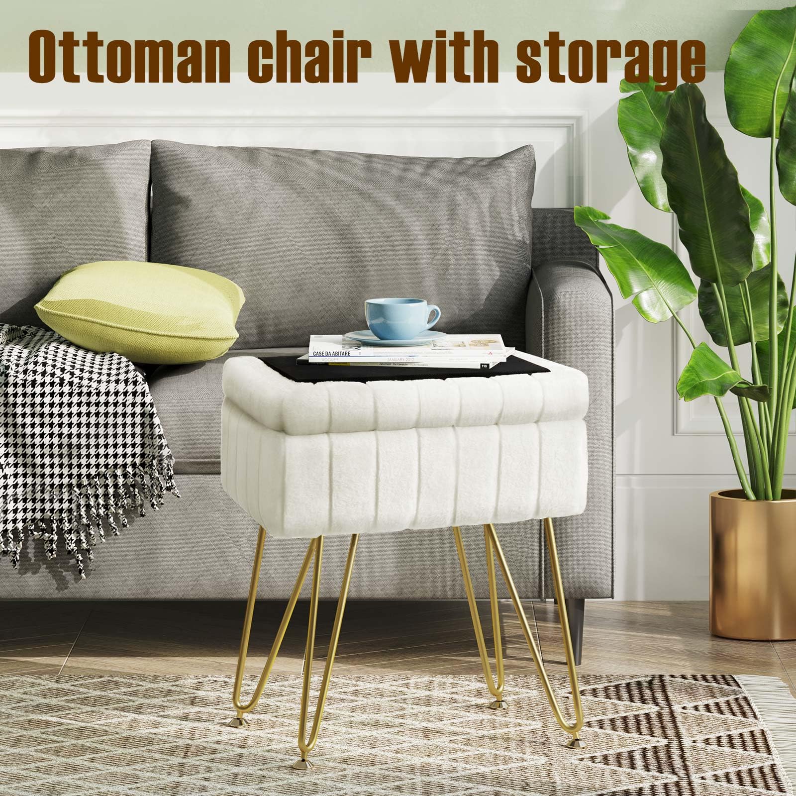 Greenstell vanity stool compact dimensions fit bedrooms and dressing areas.