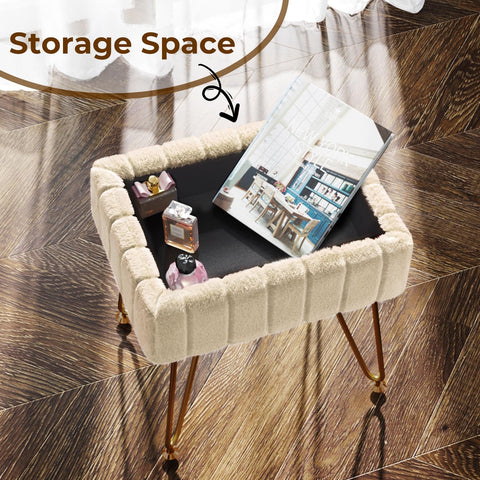 Greenstell vanity stool dimensions and practical storage space beneath seat
