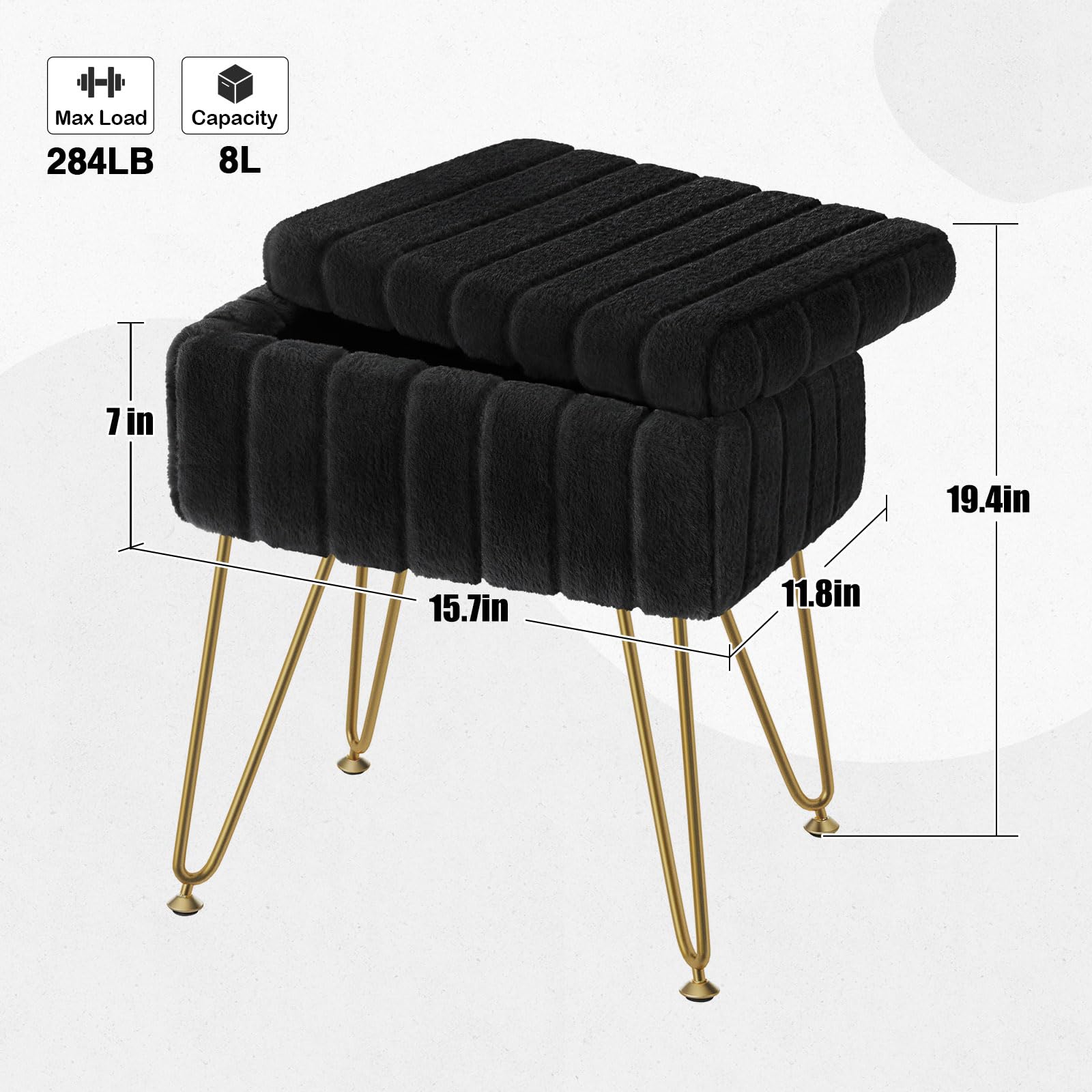 Greenstell vanity stool dimensions and weight capacity ensure sturdy, reliable seating