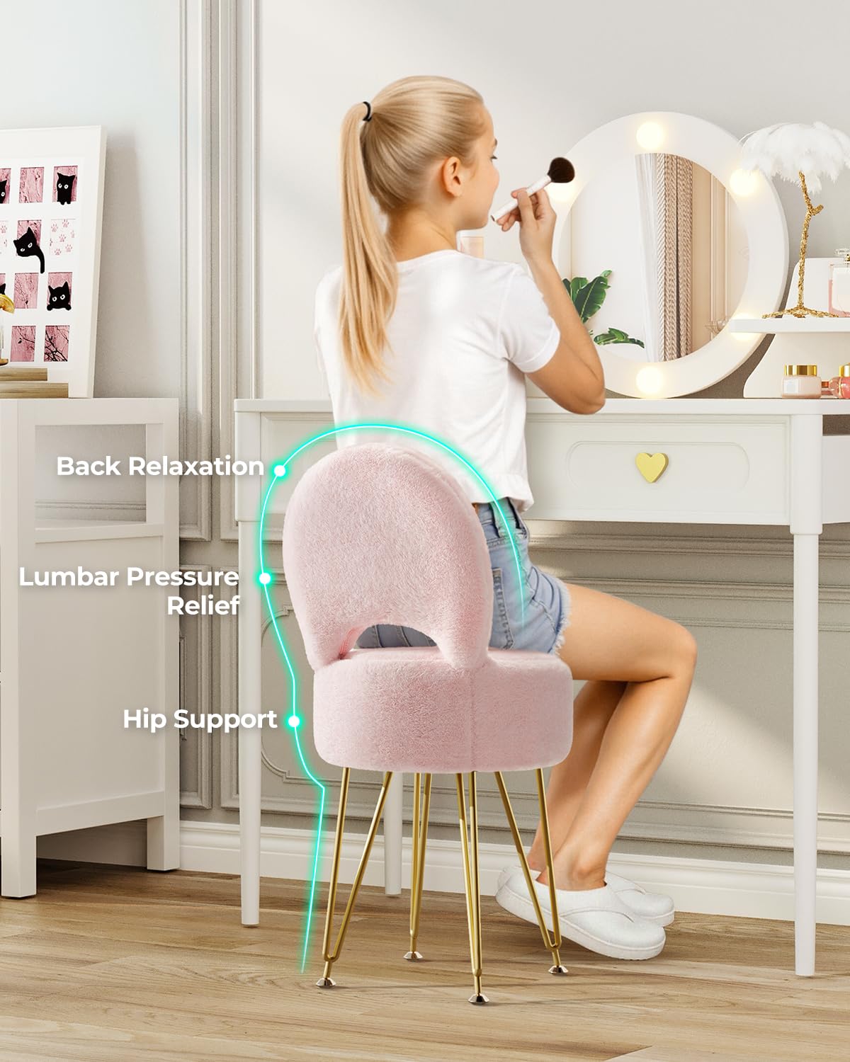 GREENSTELL folding backrest supports comfortable seating and space saving.