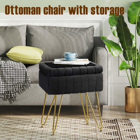 Greenstell vanity stool featuring sturdy metal legs and golden finish