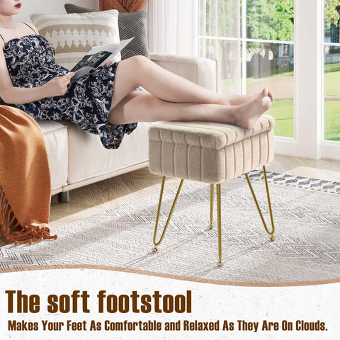 Greenstell vanity stool with metal legs for sturdy, stylish support