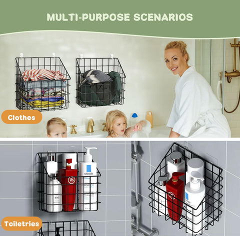 Greentainer included hooks enable flexible mounting on tile or glass.