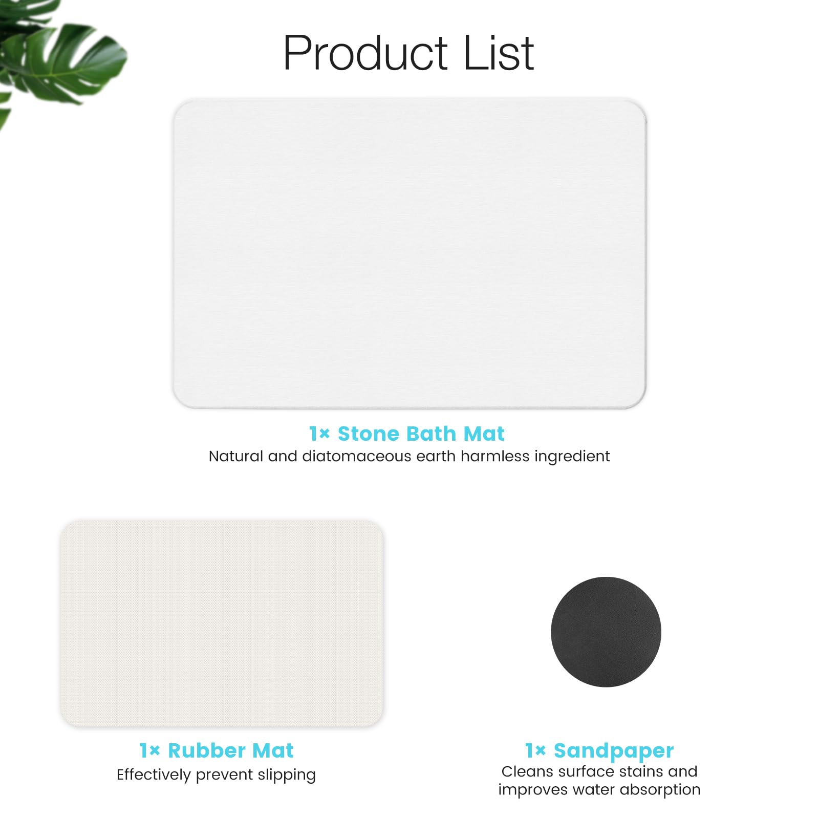 Greenturf diatomite bath mat curved corners for foot protection