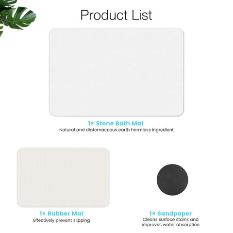 Greenturf diatomite bath mat curved corners for foot protection