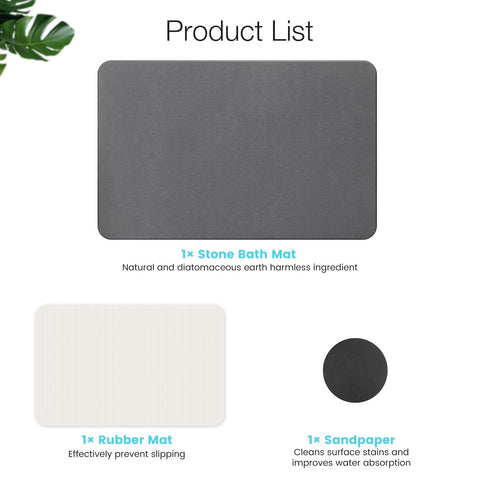 Greenturf diatomite bath mat sanding pad included helps refresh absorption