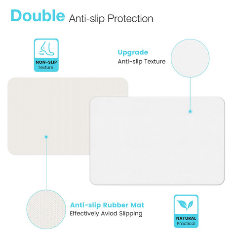 Greenturf diatomite bath mat non-slip surface with textured top