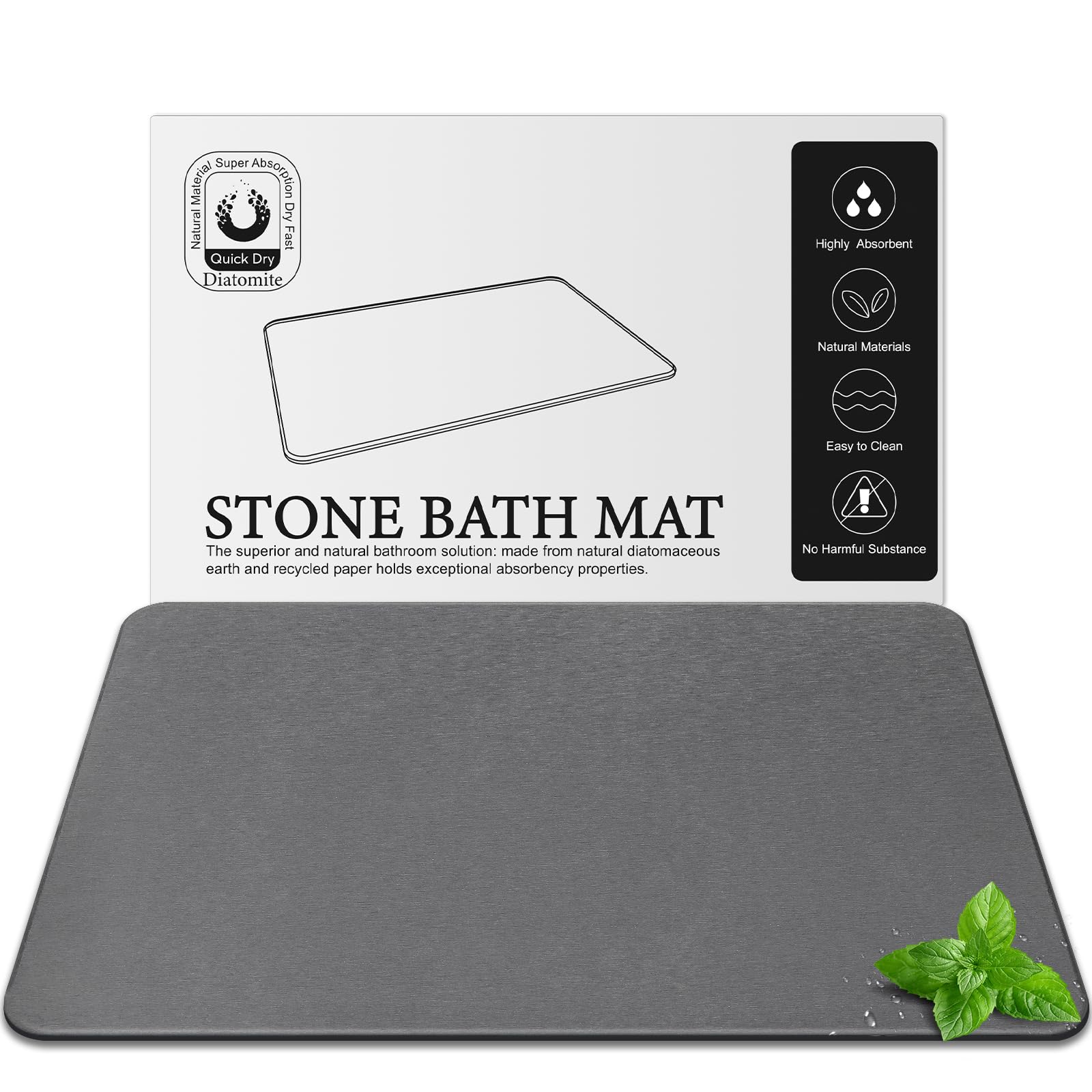 Greenturf diatomite bath mat quick-dry action beside the tub