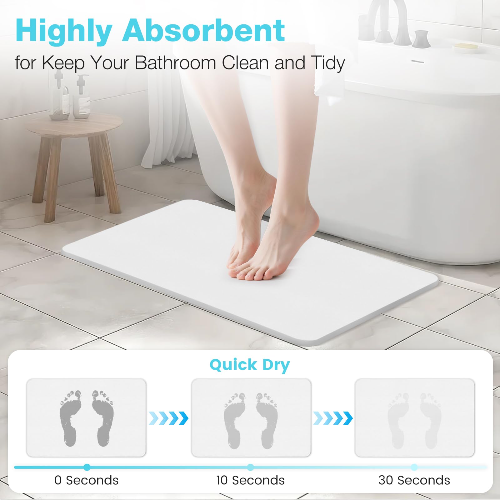 Greenturf diatomite bath mat texture close-up, stone-like finish