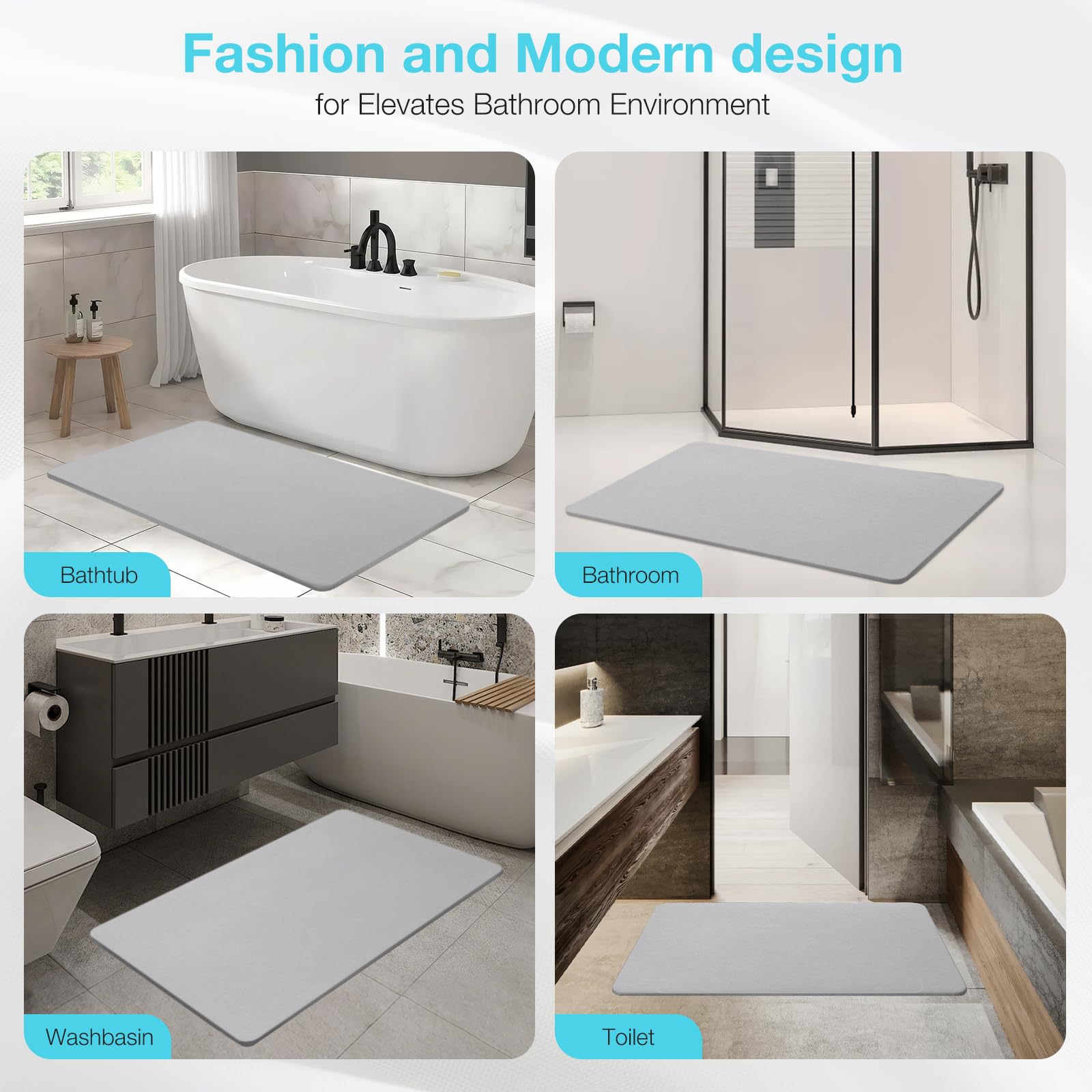 Greenturf stone bath mat is easy to clean with water