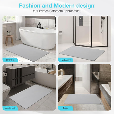 Greenturf stone bath mat is easy to clean with water