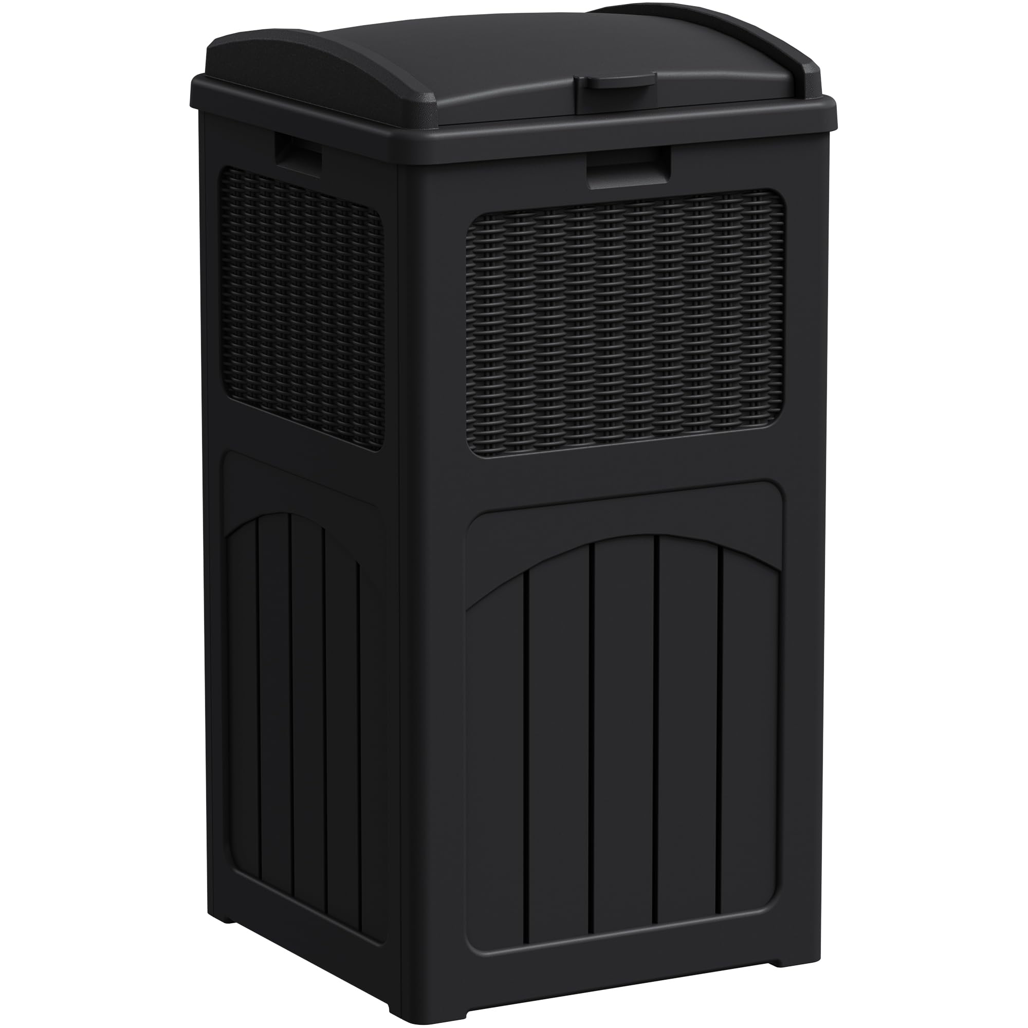 Greesum 33-gallon outdoor trash can with lid for controlled waste outdoors