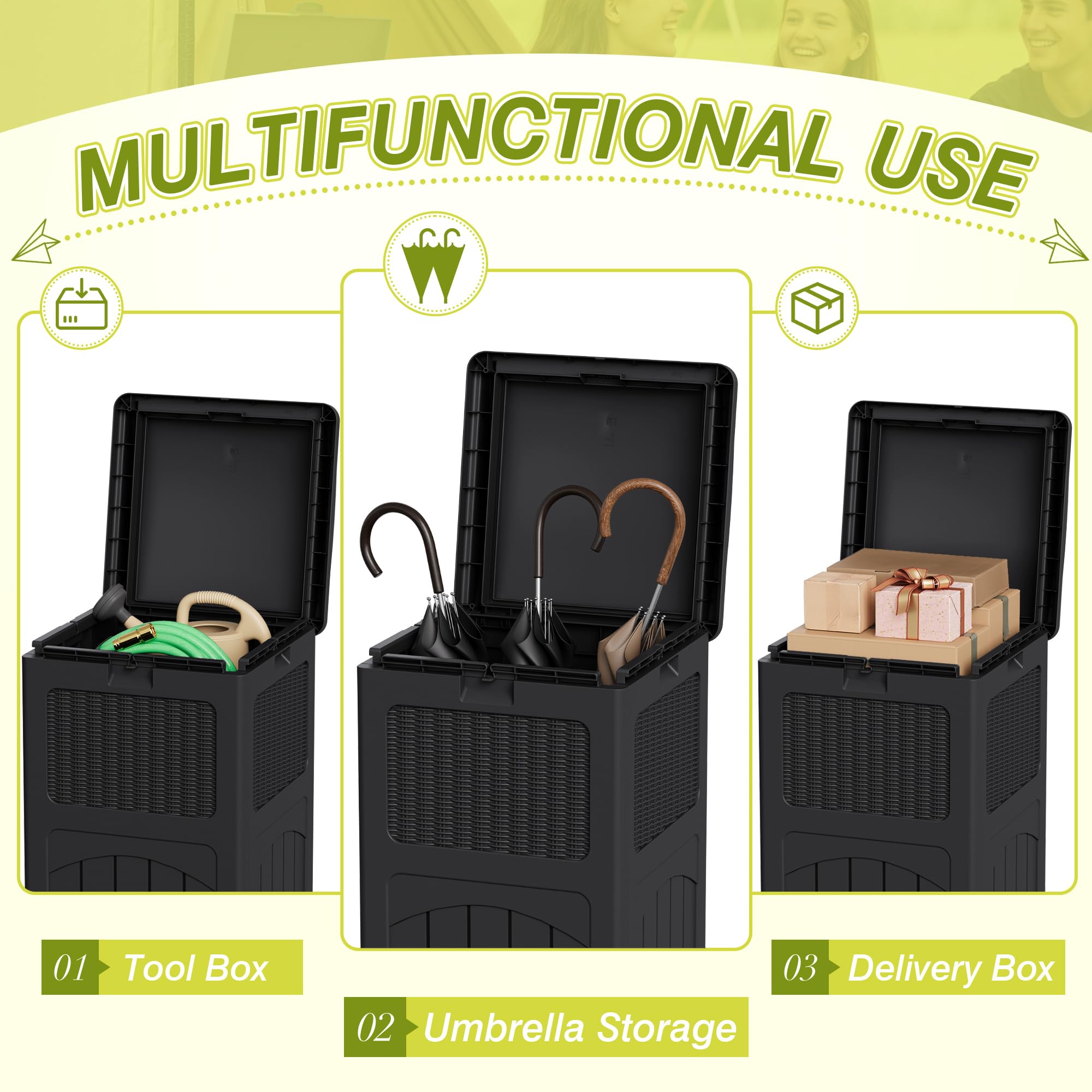 Ergonomic side handles on the Greesum bin for easy moving.