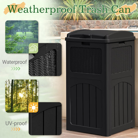 Greesum resin bin is waterproof and UV-resistant for sunny patios