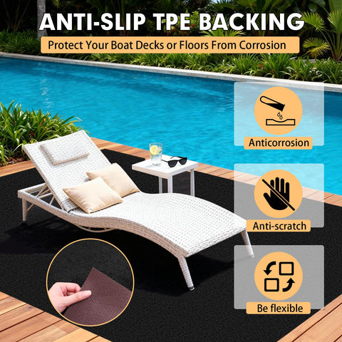 Waterproof TPE backing of Grefinity Marine Carpet protecting floors and yacht decks