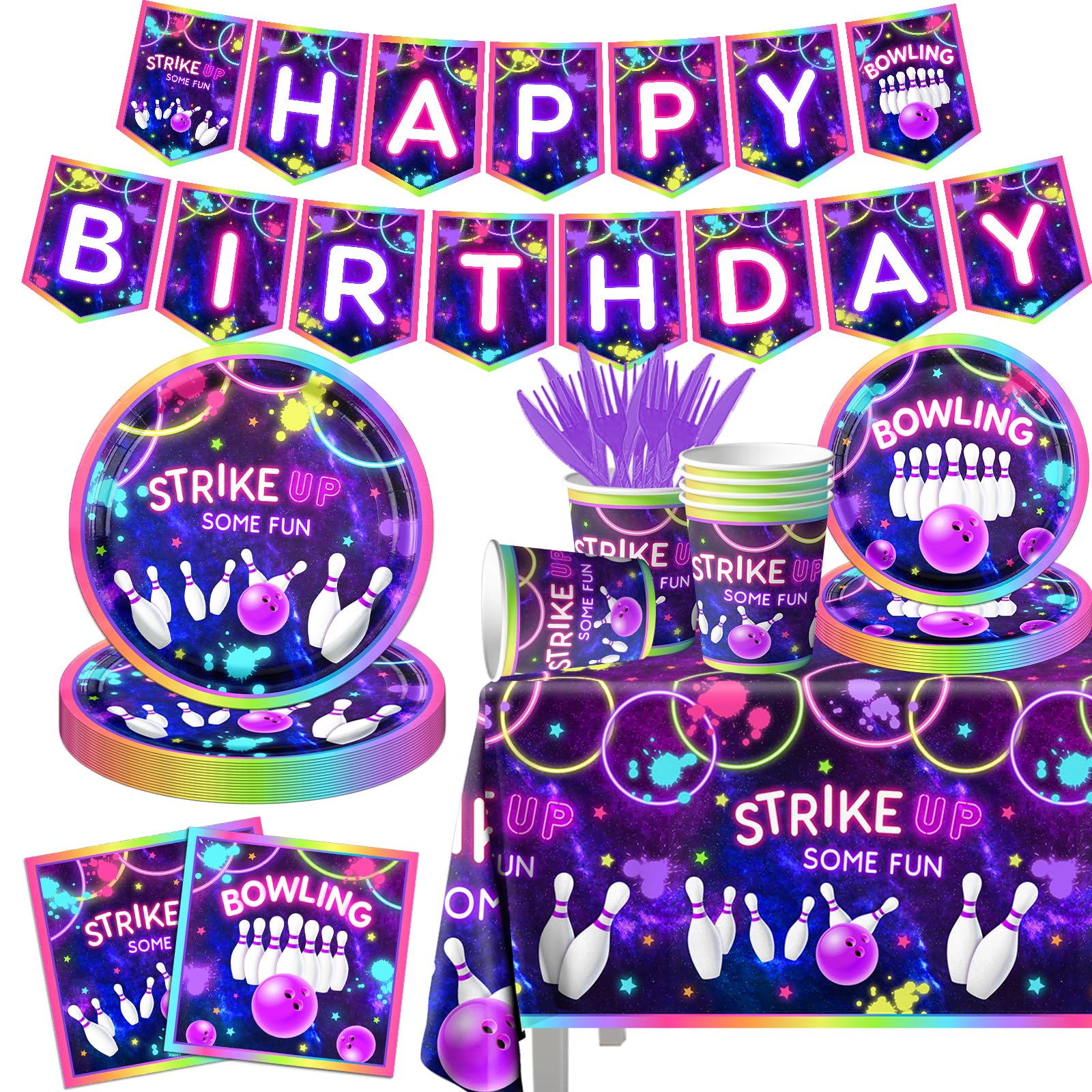 GREHUMOR bowling birthday banner enhances party theme and entrance