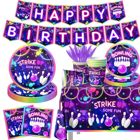 GREHUMOR bowling birthday banner enhances party theme and entrance
