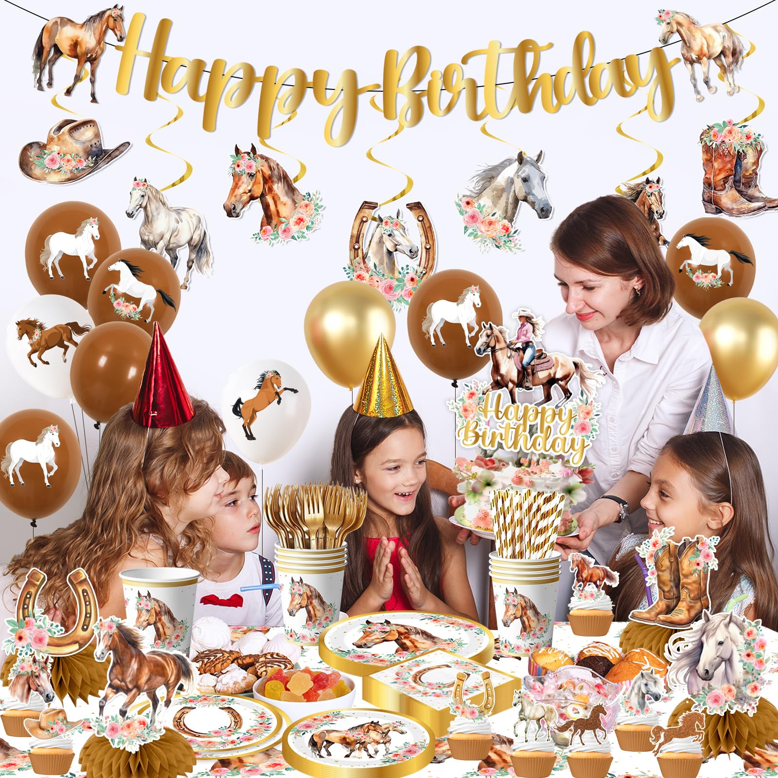GREHUMOR Cowgirl tablecloths brighten the table with coordinated design.