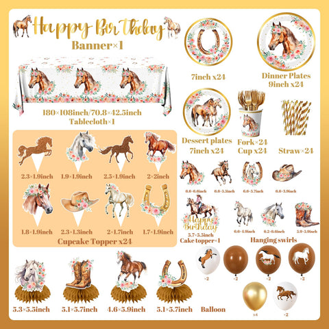 GREHUMOR Horse honeycomb centers add charming focal points to tables.