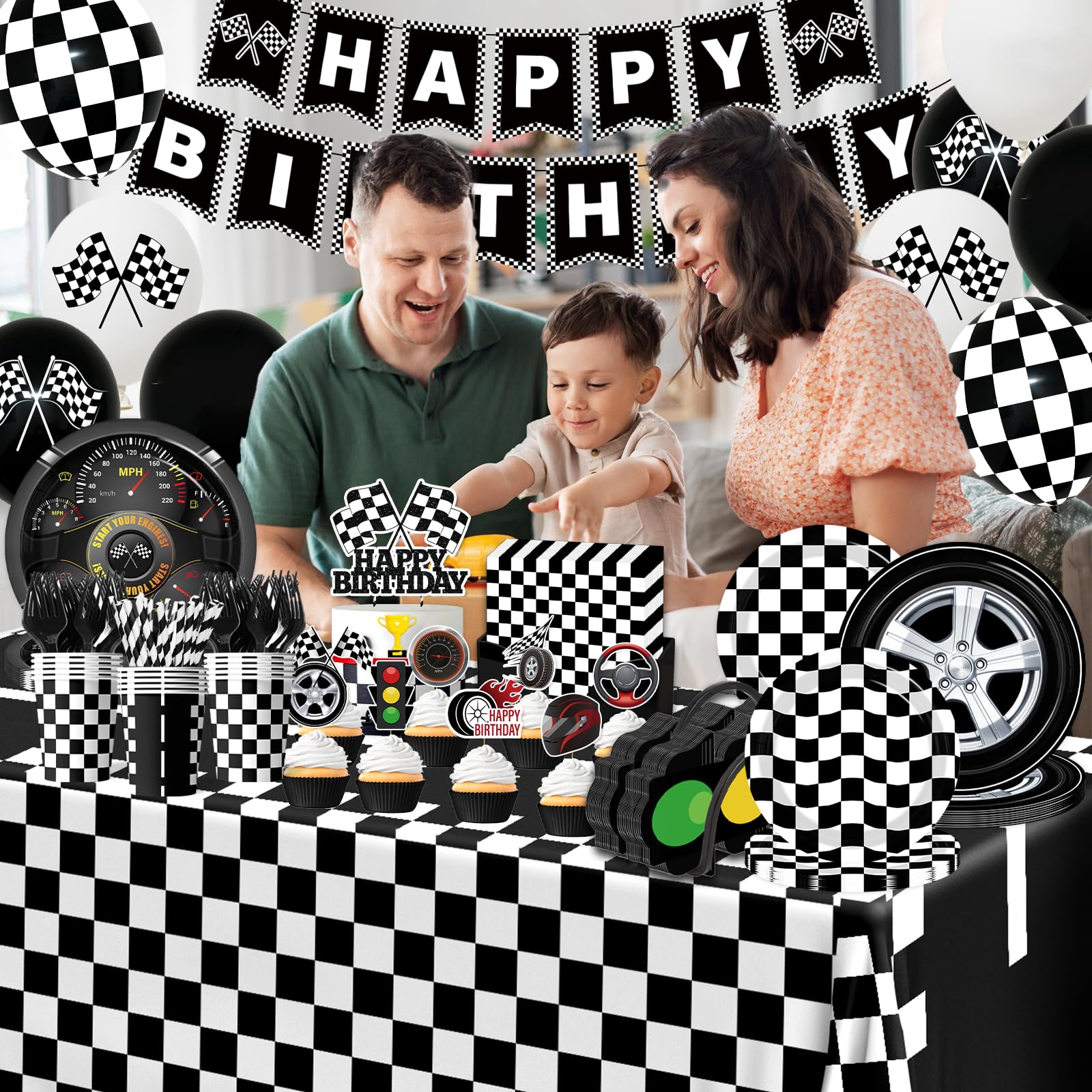GREHUMOR 9-inch race car plates for larger servings.