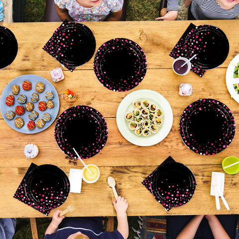 Grencian plates feature bright foil dots that catch light beautifully.