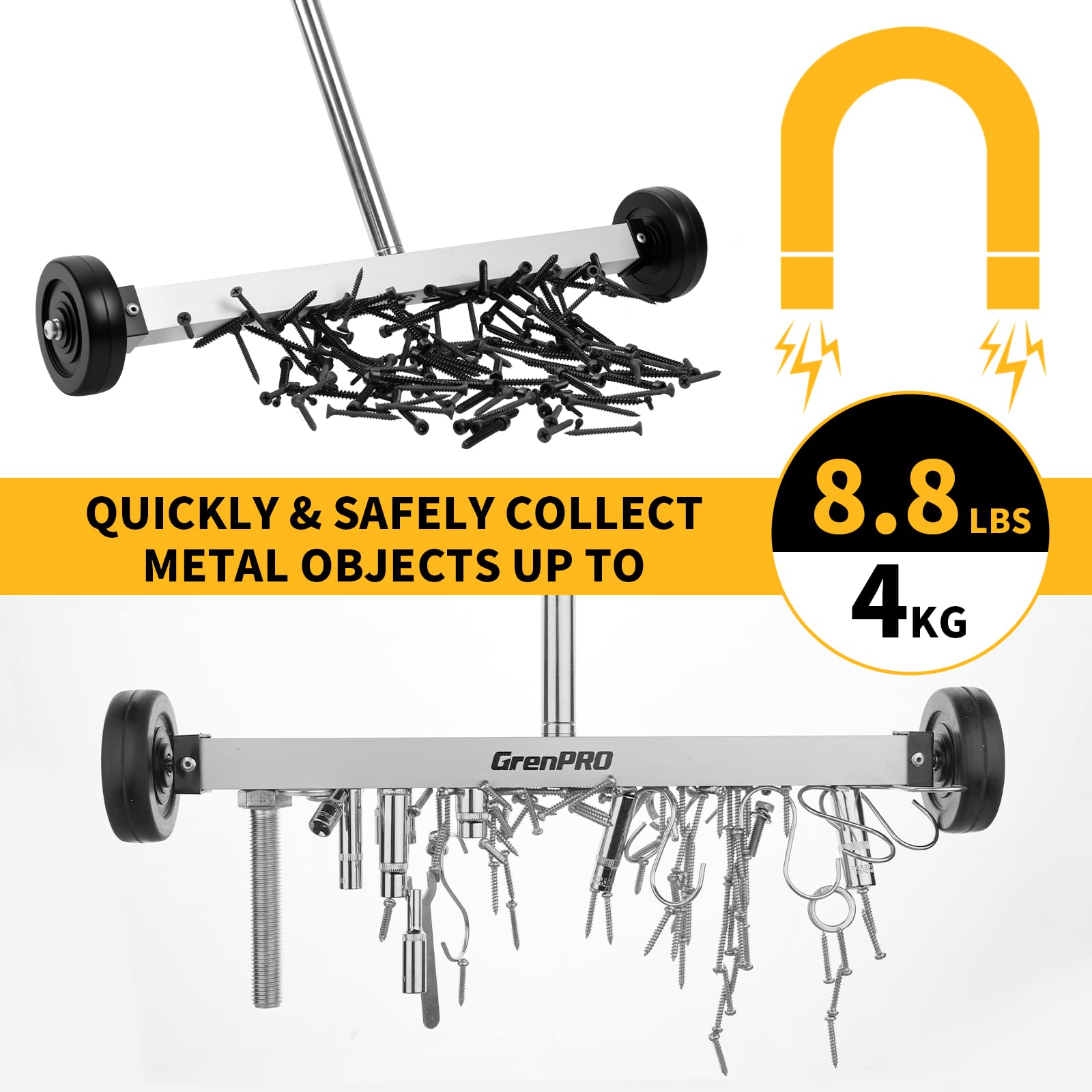 GRENPRO stainless steel construction and strong magnets withstand frequent workshop use.