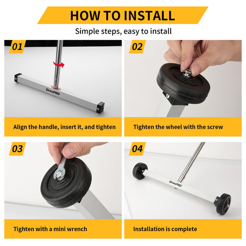 GRENPRO telescoping handle extension reduces bending when reaching under equipment.