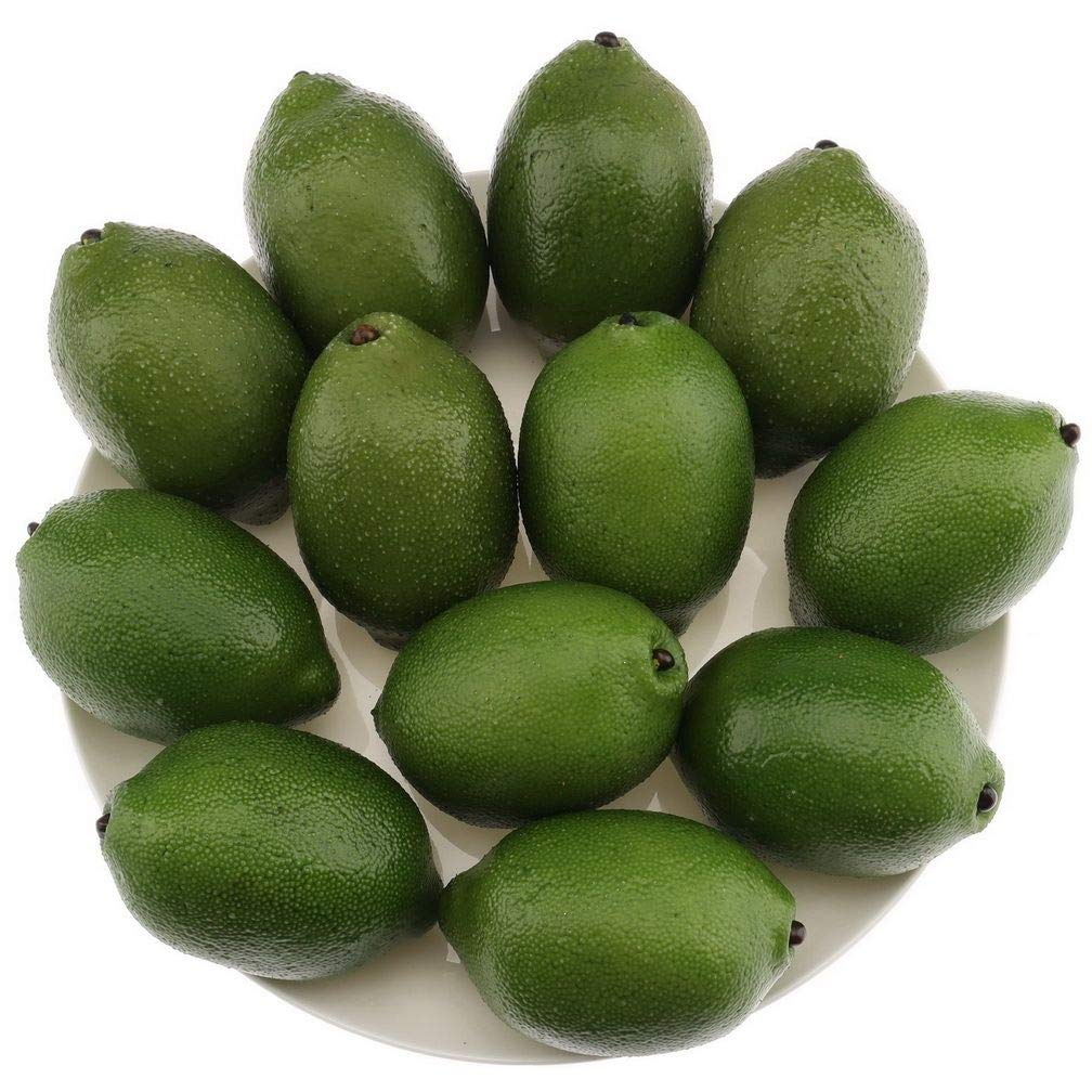 Gresorth 12pcs green lemon decor set showing realistic foam lemons for home styling
