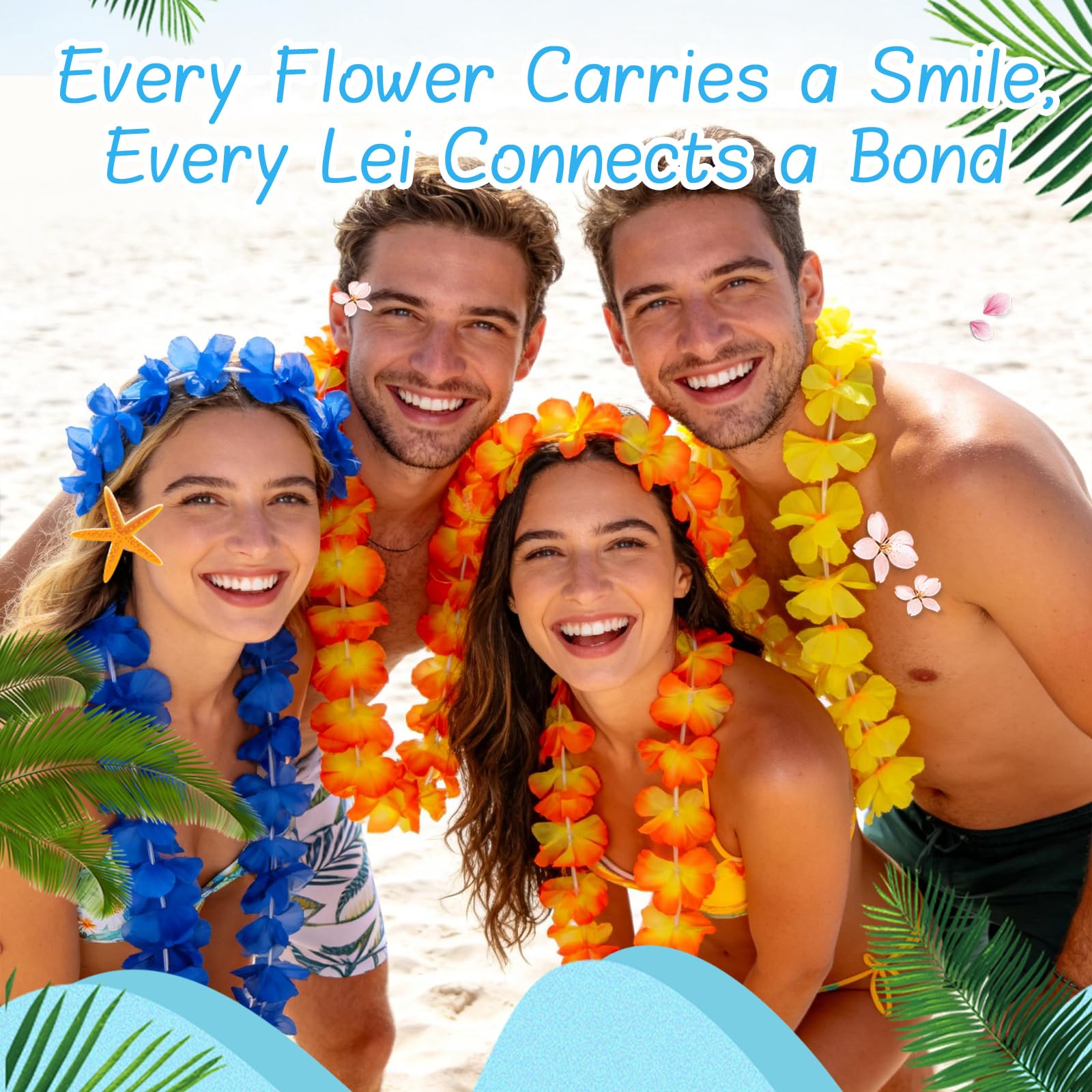 Grestar leis include fluff tips to achieve full, lush look