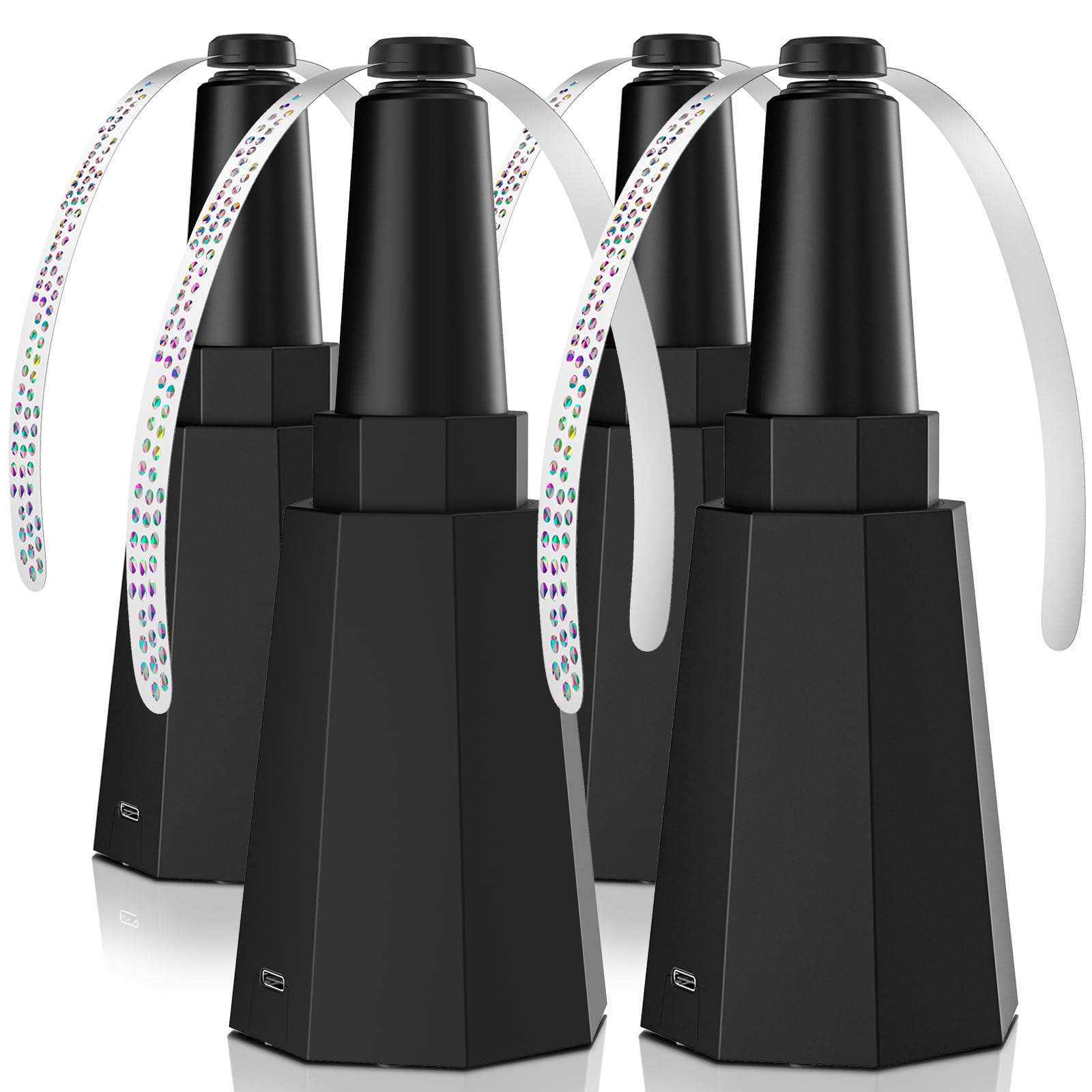 Grete Gotye four-pack fly fans outdoor-ready for al fresco dining, keeping flies away without chemicals.