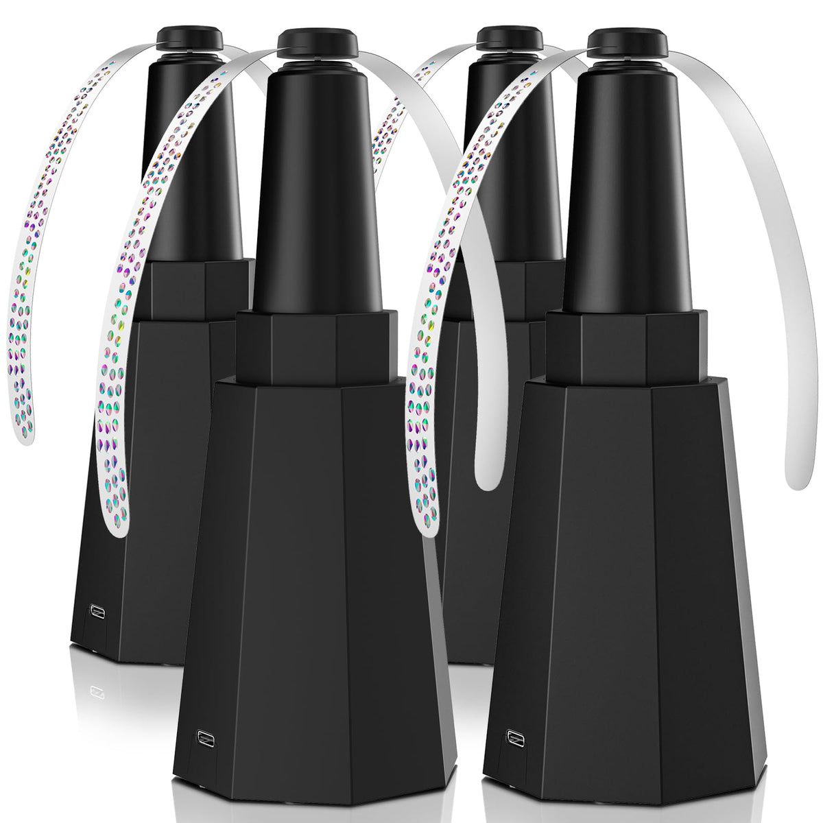 Grete Gotye four-pack fly fans outdoor-ready for al fresco dining, keeping flies away without chemicals.