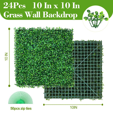 Grewyear artificial grass backdrop offers maintenance-free greenery for events and photos