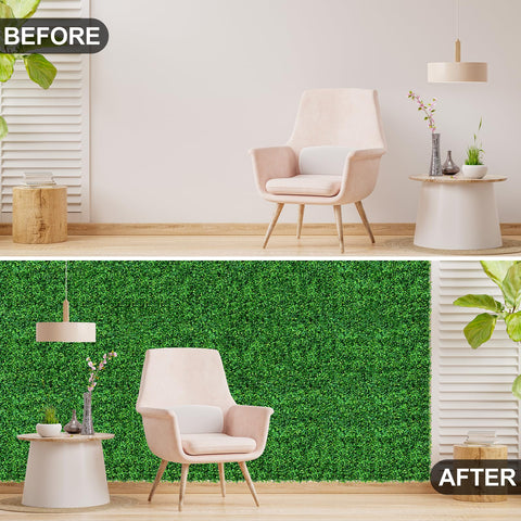 Grewyear grass wall full-wall assembly creates immersive greenery on any surface.