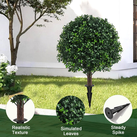 Grewyear 2-pack topiaries create lush visual impact on patios and entryways.