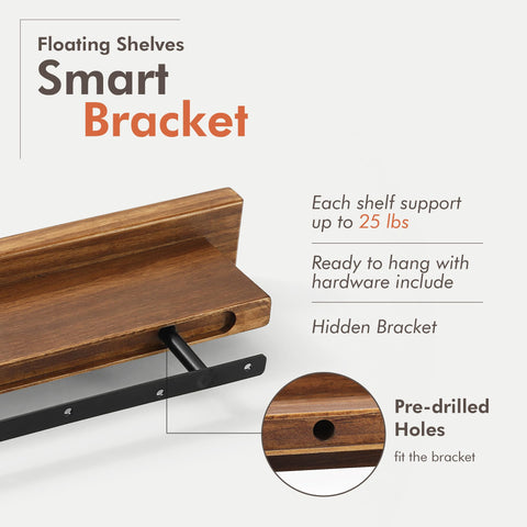 GRID FORTE wall shelf easy mount brackets back view for simple installation.