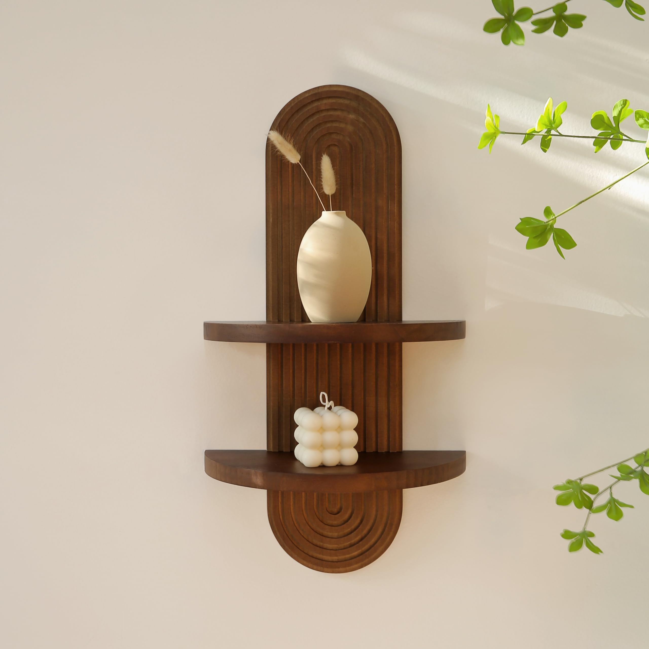 GRID FORTE walnut wall shelf as a thoughtful home décor gift idea.