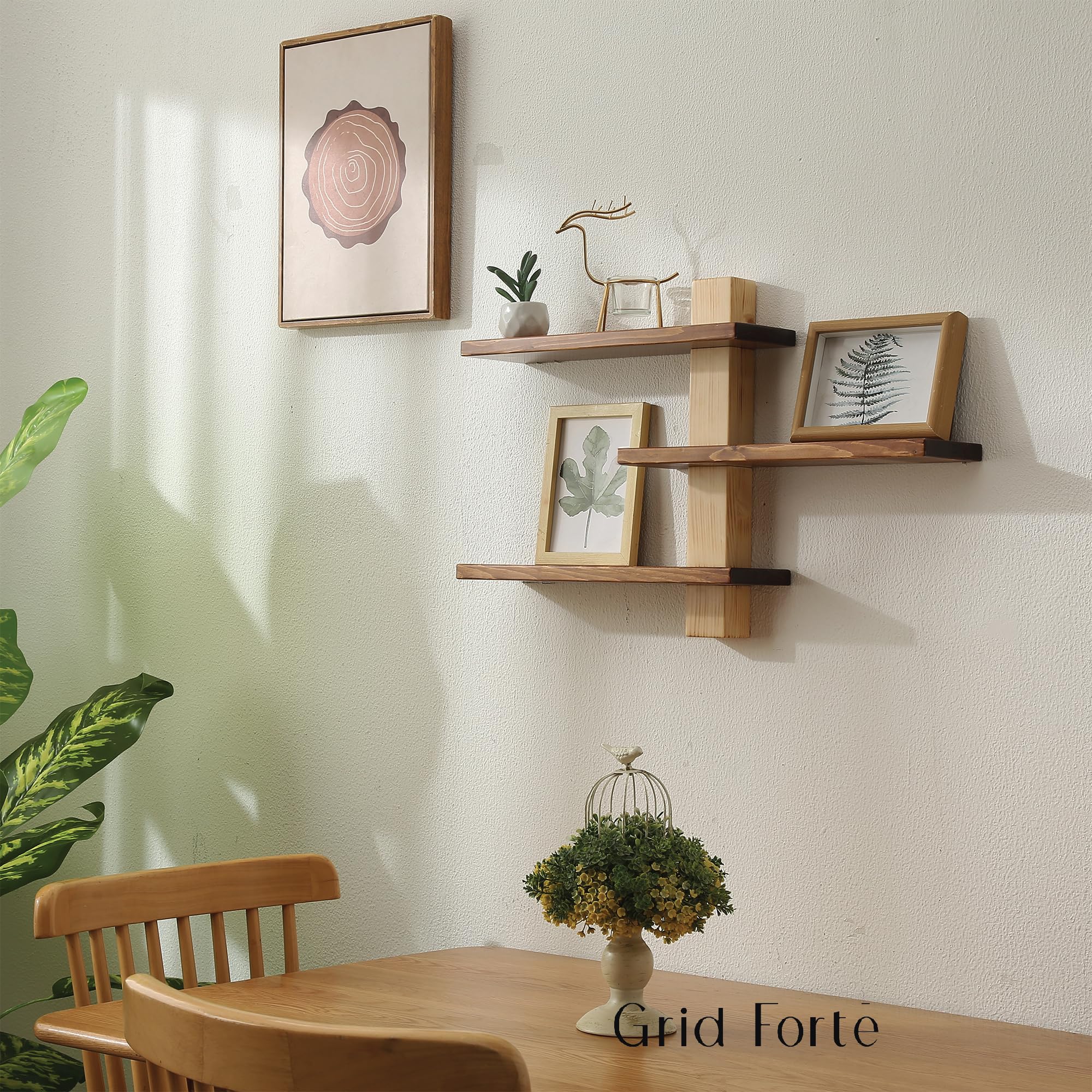 GRID FORTE two shelves configured together create a striking wall display