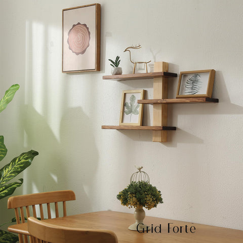 GRID FORTE two shelves configured together create a striking wall display