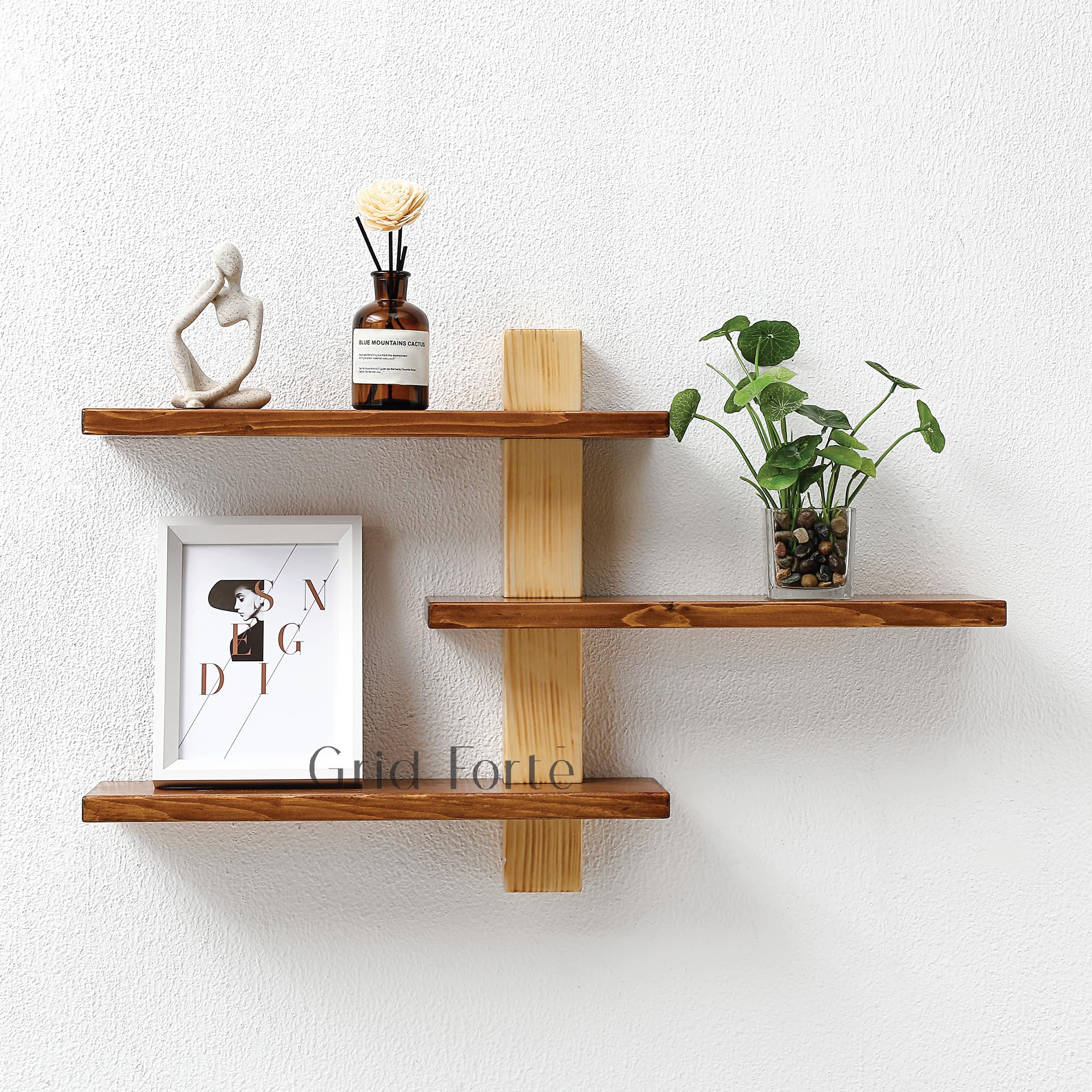 GRID FORTE 3 Tier Shelf side view showing slim profile for space saving storage
