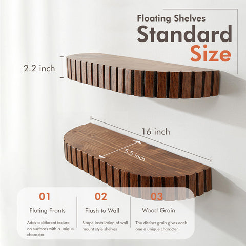 GRID FORTE wood rounded fluted shelf books and frames in a modern rustic setup