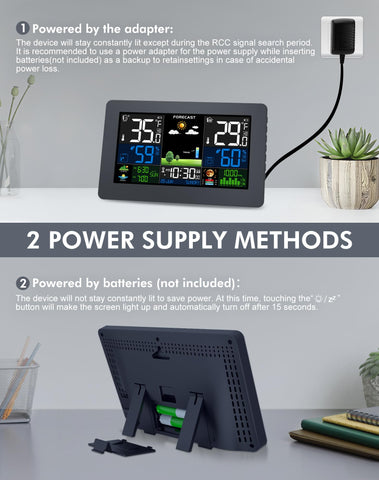 Grilza Weather Station atomic clock sync with WWVB for accurate timekeeping.