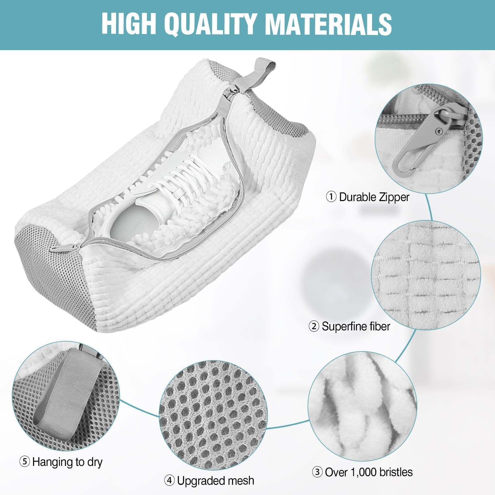 Gripooaven dry bags secured to dryer door enable faster, quieter drying.