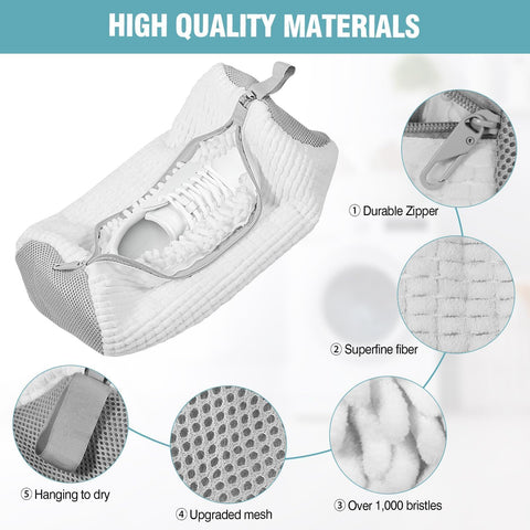 Gripooaven dry bags secured to dryer door enable faster, quieter drying.