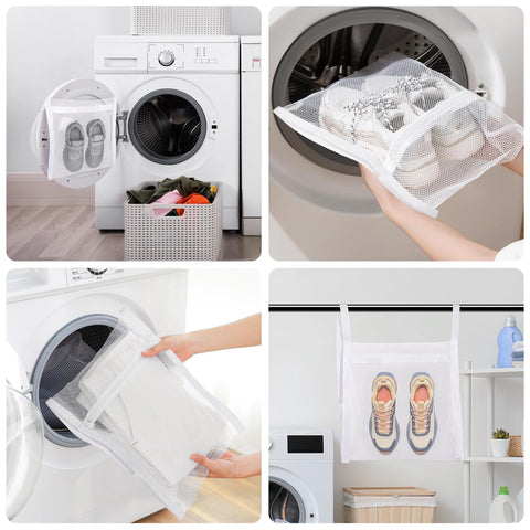 Gripooaven soft lightweight fabric protects shoes during wash.