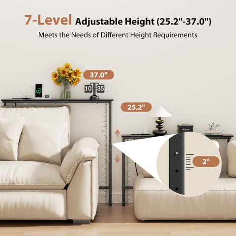 GRLEAF 78-7-inch long sofa table spanning a living area with a streamlined design.