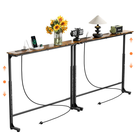 GRLEAF adjustable-height console table front view, ideal behind a sofa.