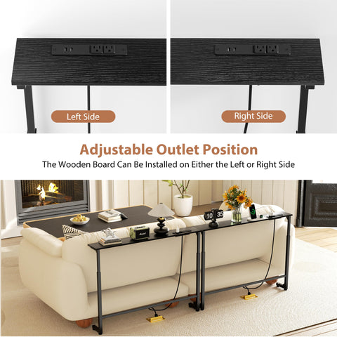 GRLEAF black finish console table adding modern style to a living space.