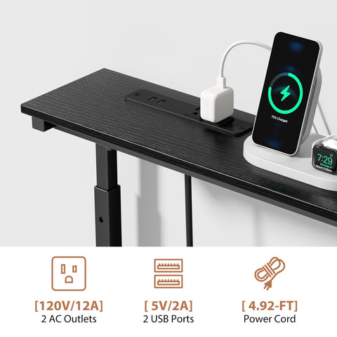GRLEAF charging station built into the console table for convenient devices.