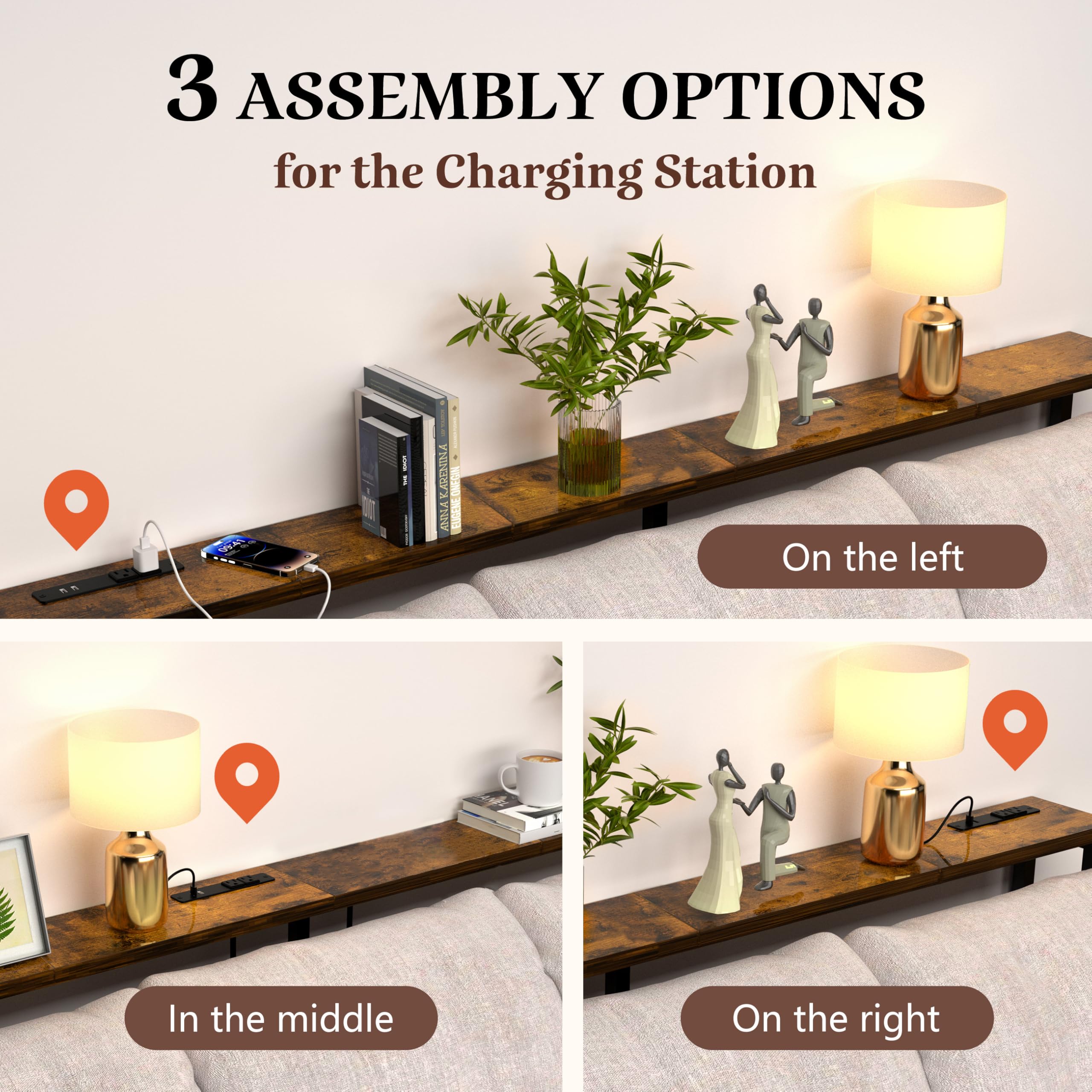 GRLEAF slim design ideal for narrow spaces behind couches.