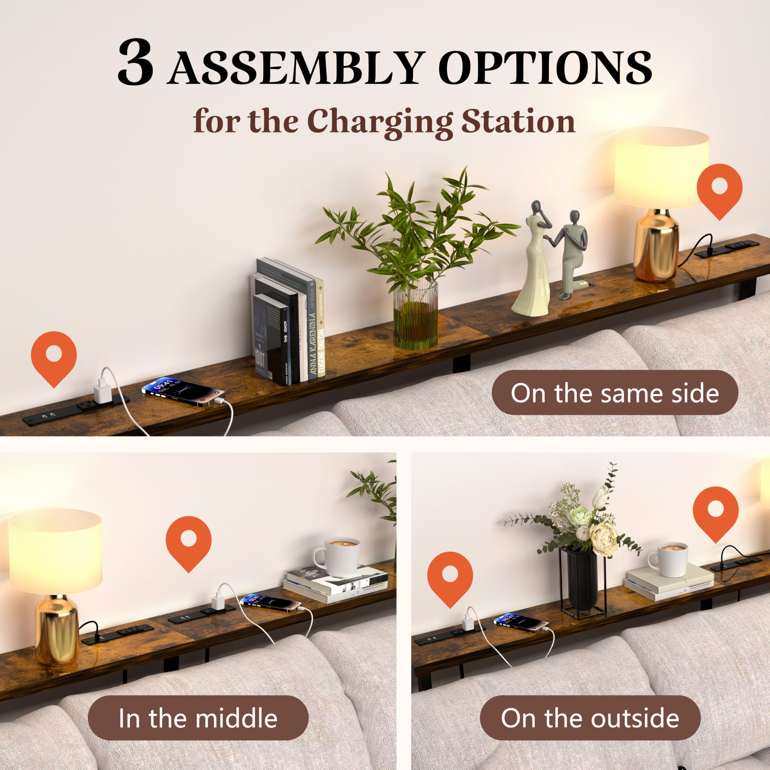 GRLEAF rustic brown wood grain with industrial accents to match decor